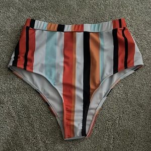 high waisted tankini set with built in bra